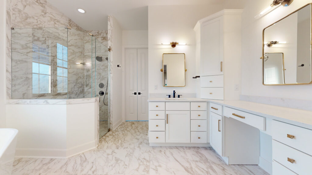 Primary Bathroom with His and Her Vanities