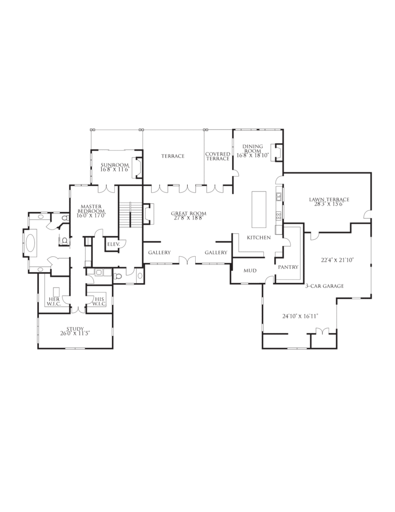 Indian Hill Custom Home Floor Plan 1st Floor