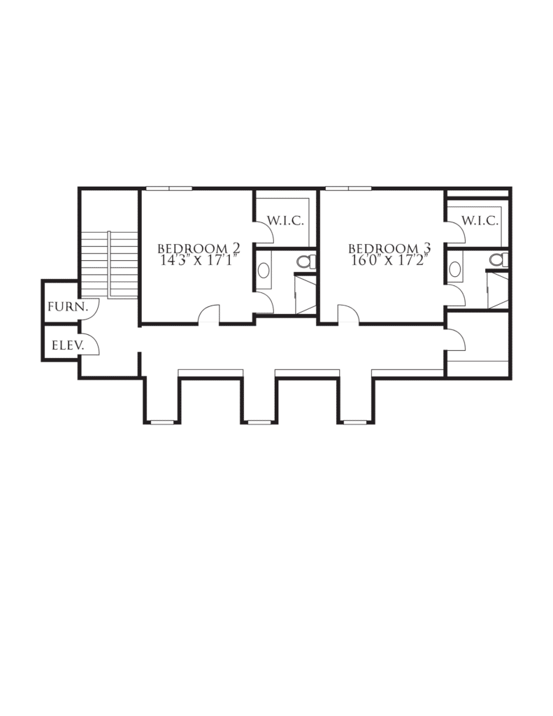 Indian Hill Custom Home Floor Plan 2nd Floor
