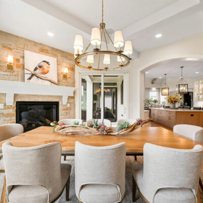 Pickwick Place Dining Room With Fireplace