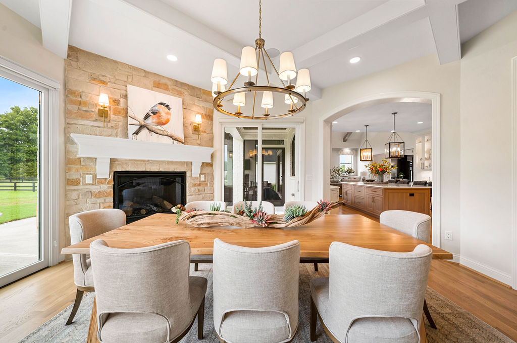 Pickwick Place Dining Room With Fireplace