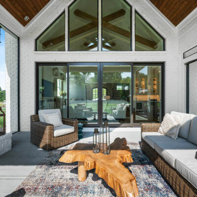 Pickwick Place Covered Screened-In Porch Cathedral Ceilings, Fireplace