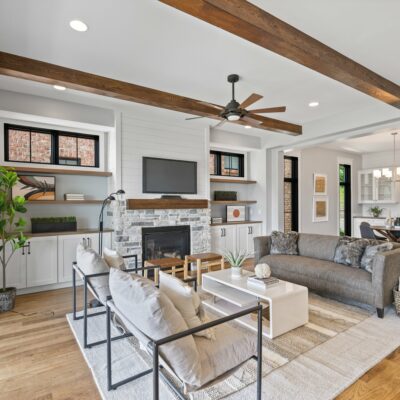 River Belle Cincinnati Row House Kitchen, Great Room and Covered Porch