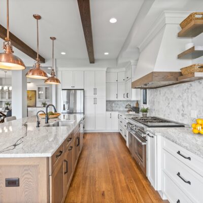 River Belle Cincinnati Row House Kitchen, Great Room and Covered Porch