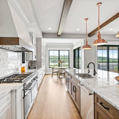 River Belle Cincinnati Row House Kitchen, Great Room and Covered Porch