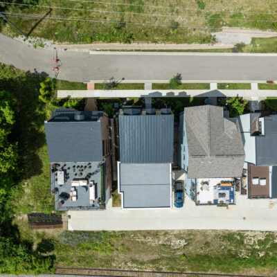 River Bell Row House Drone View